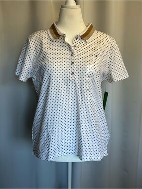 Tommy Hilfiger
Women's Dot-Print Glitter-Collar Polo Shirt